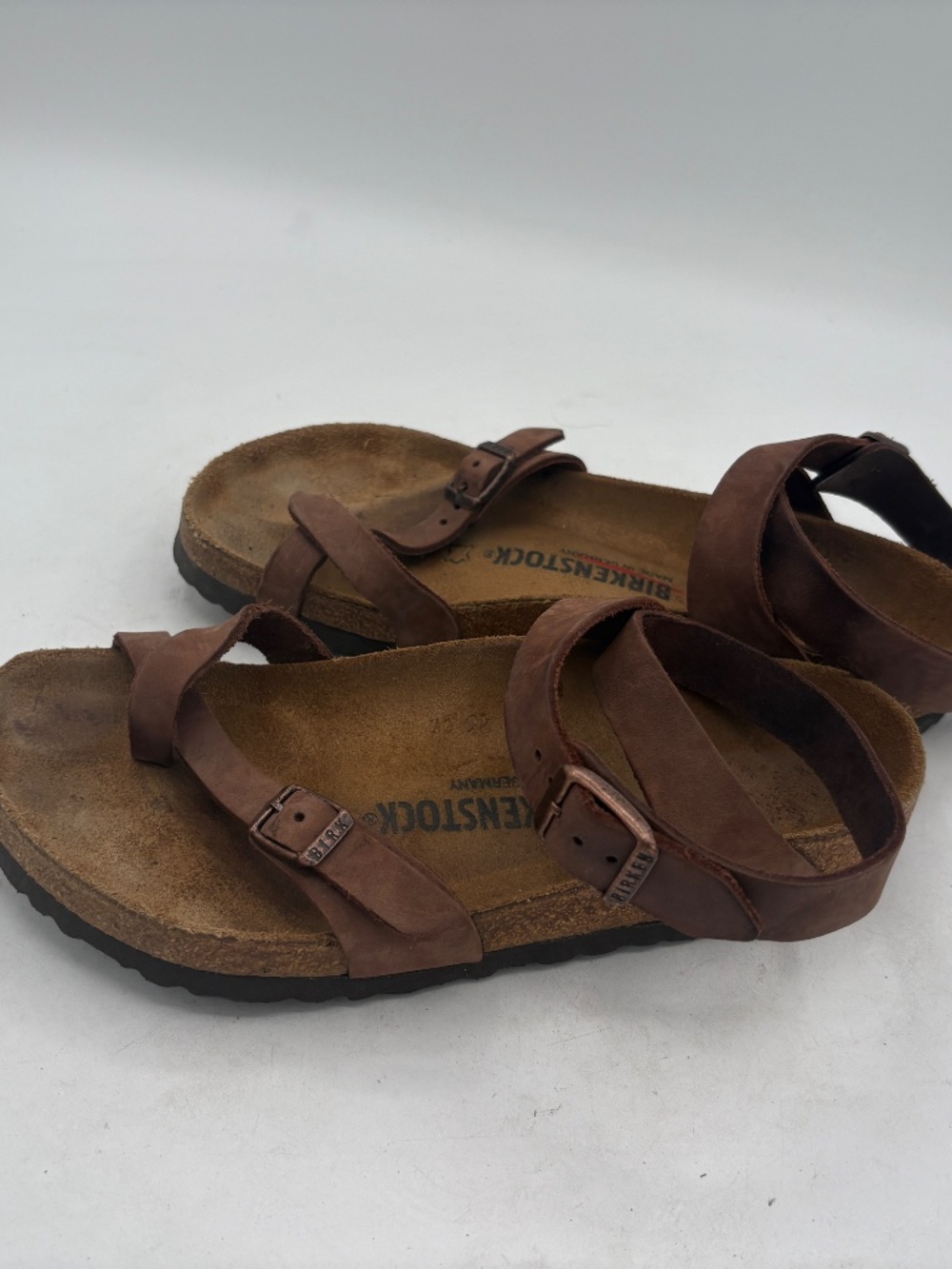 Birkenstock Yara Ankle Strap Sandals Brown Leather Bohemian EU 38- US 7.5-8 - Picture 7 of 15
